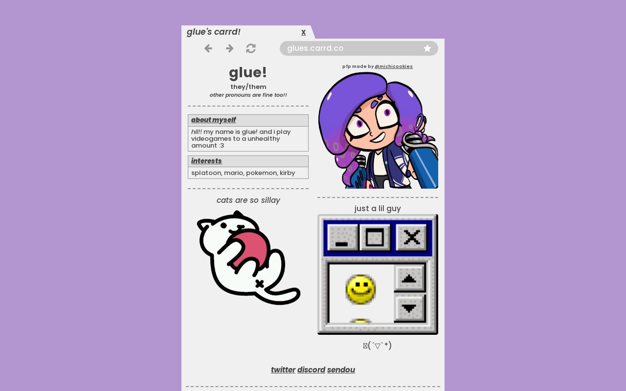 Carrd profile picture for @glues